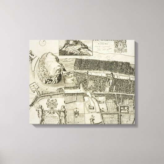 Plan van Edinburgh, geb. door John Smith (c.1652-1 Canvas Afdruk (Voorkant)