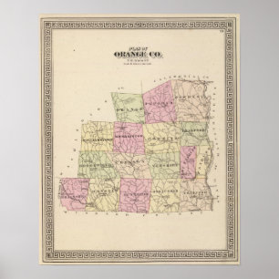 Plan van het Oranje graafschap Vermont Poster