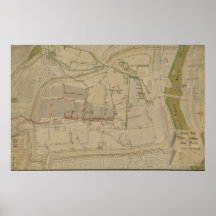 Plan van het watervoorzieningssysteem in Görlitz,