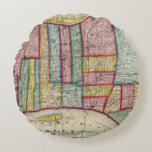 Plan van Philadelphia Rond Kussen