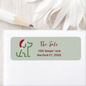 Plan vert Chien avec Étiquette de adresse de Santa (En situation)