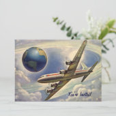 Plan vintage avec World Couple Shower Invitation (Debout devant)