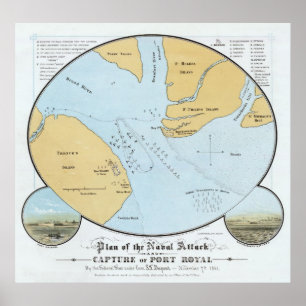 Plan voor de aanval op de zee en de vangst van de poster