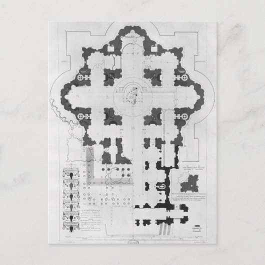 Plan voor de Basilica van Sint-Peter Briefkaart (Voorkant)