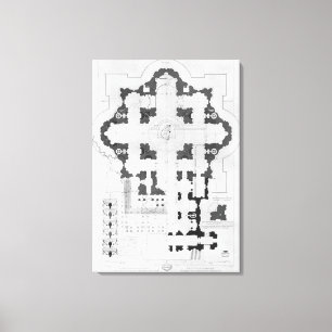 Plan voor de Basilica van Sint-Peter Canvas Afdruk