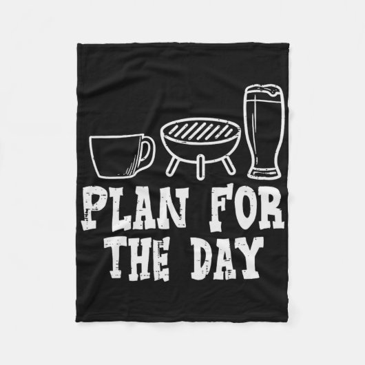 Plan voor de dag Coffee BBQ Funny Byrbecue Grillin Fleece Deken (Voorkant)