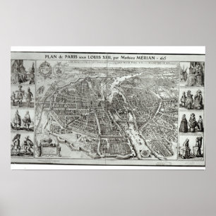 Plan voor vogelpest in Parijs, 1615 Poster