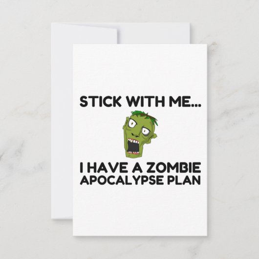 Plan Zombie Apocalypse Bedankkaart (Voorkant)