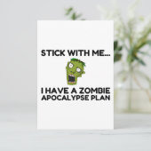 Plan Zombie Apocalypse Bedankkaart (Staand voorkant)