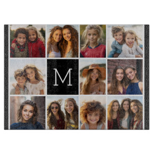 Planche À Découper 11 Grille de Collage de Photos avec Monogramme