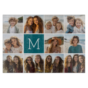 Planche À Découper 11 Grille de Collage de Photos avec Monogramme