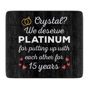 Planche À Découper 15e anniversaire de mariage I - Couple drôle en cr