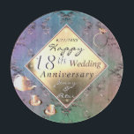 Planche À Découper 18e anniversaire du Mariage Acquamarine & Porcelai<br><div class="desc">Pour eux à l'occasion de leur anniversaire,  une planche à découper romantique marquant leur étape avec la porcelaine traditionnelle,  l'oeil de chat et les cadeaux d'acquamarine !</div>