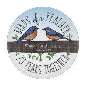 Planche À Découper 20e anniversaire du Mariage, Bluebirds of a Feathe (Devant)