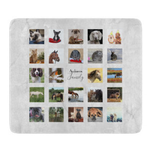 Planche À Découper 24 PHOTO COLLAGE Marbre Look Mariage Cadeau