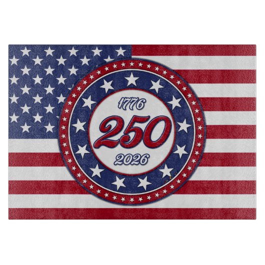 Planche À Découper 250e anniversaire d'Amérique avec le drapeau des É (Devant)