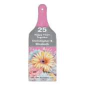Planche À Découper 25e anniversaire argent rose floral (Devant)