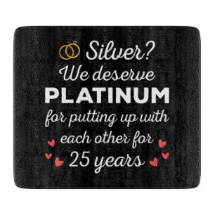 Planche À Découper 25e anniversaire du Mariage I - Couple drôle d'arg
