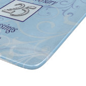 Planche À Découper 25e anniversaire en bleu et argent (Coin)