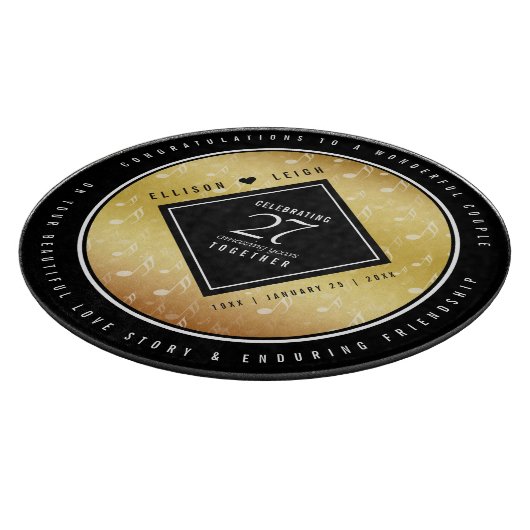 Planche À Découper 27e anniversaire du Mariage de musique (Coin)