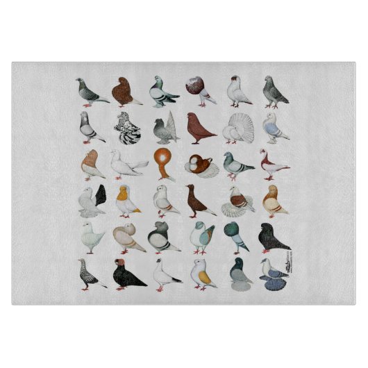 Planche À Découper 36 races de pigeons (Devant)