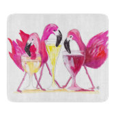 Planche À Découper 3 Flamants roses Panneau de découpe en verre (Devant)