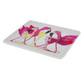 Planche À Découper 3 Flamants roses Panneau de découpe en verre (Coin)