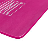 Planche À Découper 3 Initiales Monogramme | Blanc sur rose chaud (Coin)