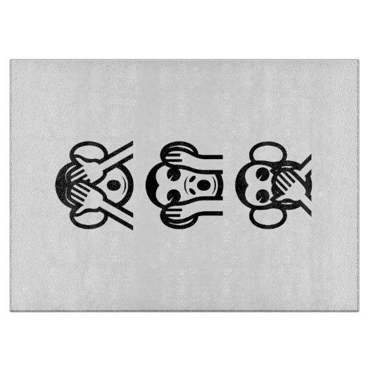 Planche À Découper 3 Singes Sages Emoji (Devant)