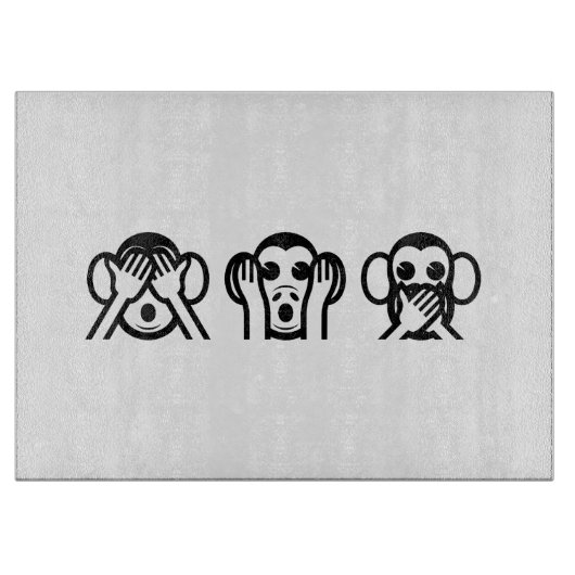 Planche À Découper 3 Singes Sages Emoji (Devant)