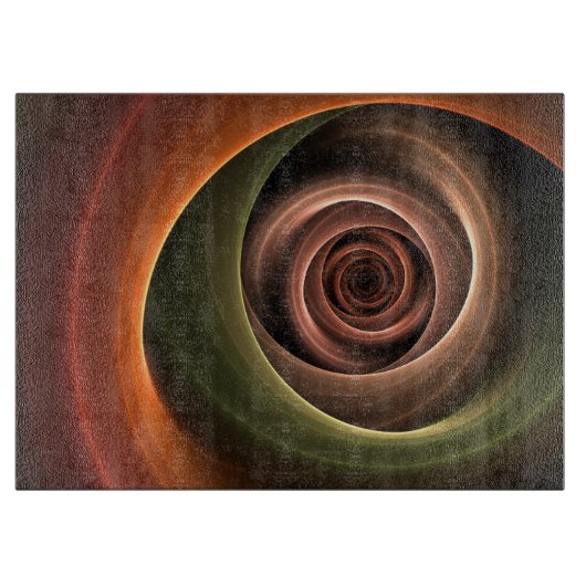 Planche À Découper 3D Spirale Abstraite couleurs chaudes Art fractal (Devant)