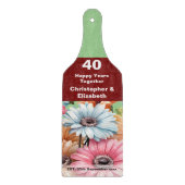Planche À Découper 40e anniversaire de rubis vert fleuri (Devant)