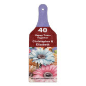 Planche À Découper 40e anniversaire de rubis violet fleuri (Devant)