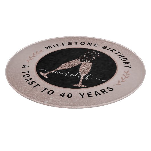 Planche À Découper 40e anniversaire Parties scintillant Champagne Toa (Coin)