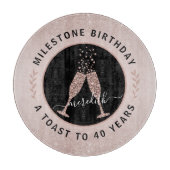 Planche À Découper 40e anniversaire Parties scintillant Champagne Toa (Devant)