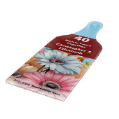 Planche À Découper 40e rubis anniversaire floral bleu (Coin)