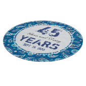 Planche À Découper 45e anniversaire du Mariage Motif Sapphire Paisley (Coin)