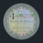 Planche À Découper 4e anniversaire du Mariage Floral<br><div class="desc">Pour un fruit & floral sobre à l'occasion de leur 4ème anniversaire de mariage,  peut-être que mes fleurs et raisins dessinés à la main sur une planche à découper feront l'affaire !</div>