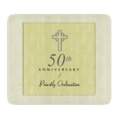 Planche À Découper 50e anniversaire du prêtre avec croix bossée (Devant)