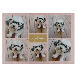 Planche À Découper 6 Collage photo Nom minimaliste - Peut modifier la