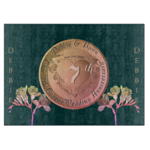 Planche À Découper 7e anniversaire Mariage Frésis en cuivre