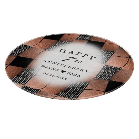 Planche À Découper 7ème anniversaire moderne de cuivre + laine (Coin)