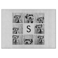 8 Photo Collage personnalisé Monogramme noir et bl