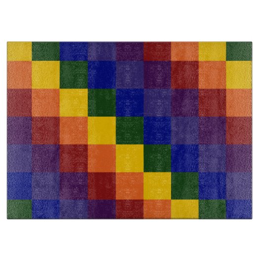 Planche À Découper à damiers arc-en-ciel (Devant)