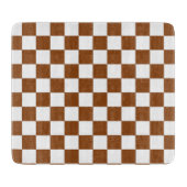 Planche À Découper à damiers Brown et blanc (Devant)