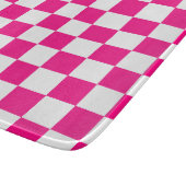 Planche À Découper à damiers carré chaud rose blanc rétro géométrique (Coin)