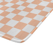 Planche À Découper à damiers carré pêche orange blanc géométrique (Coin)