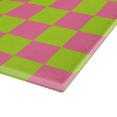 Planche À Découper à damiers Lime vert et rose (Coin)