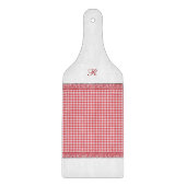 Planche À Découper À damiers rouge avec initial (Devant)