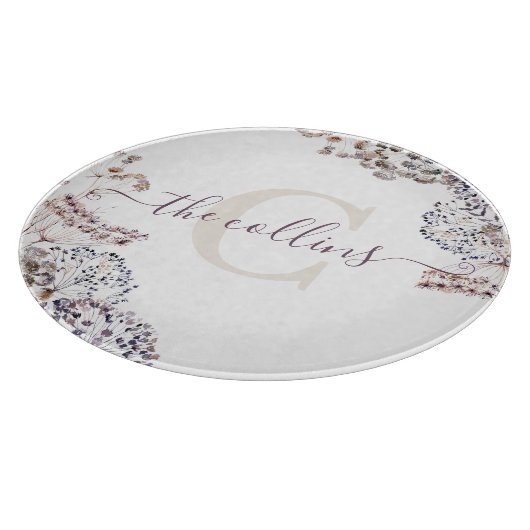 Planche à découper à fleurs séchées monogrammée (Coin)